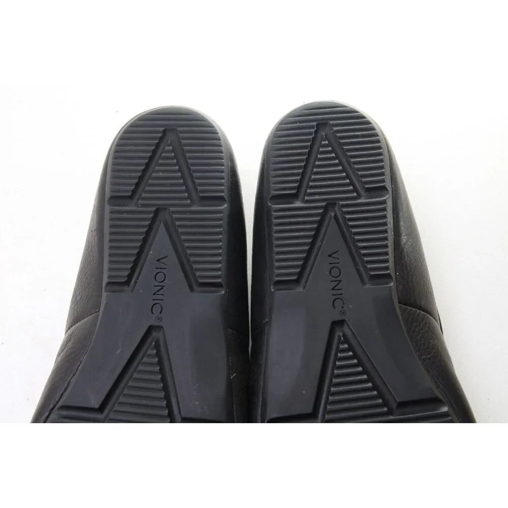 Vionic Tompkin Leather Loafer Slipper Shoe Mens Black US 10.5